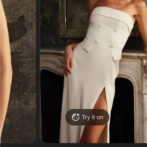 Meshki Abbie Strapless Suiting Maxi Dress